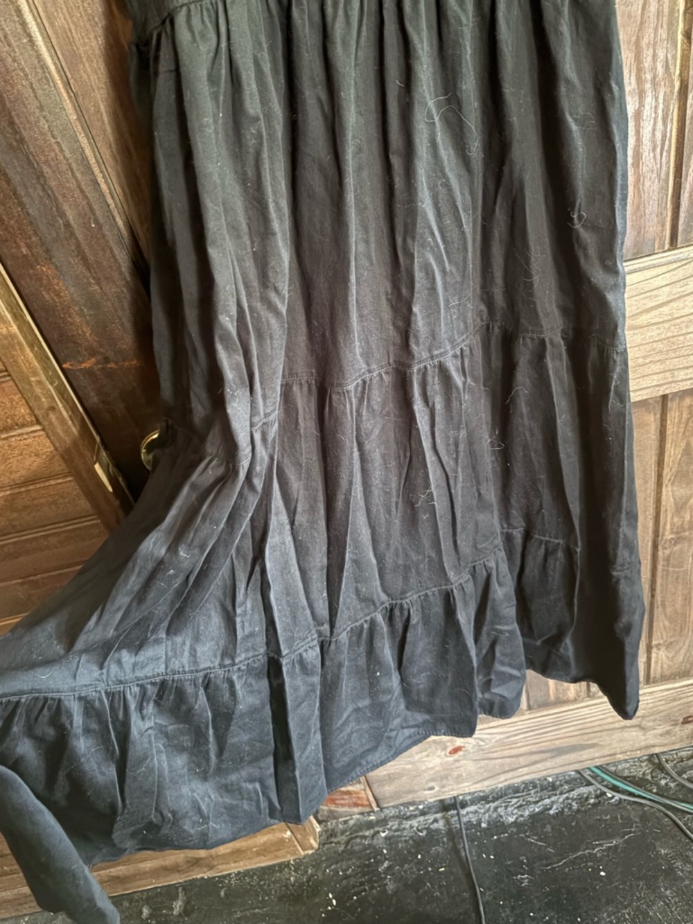 GAP Black Tiered Maxi Dress with Ruffle Shoulders- Size Large - Picture 7 of 10